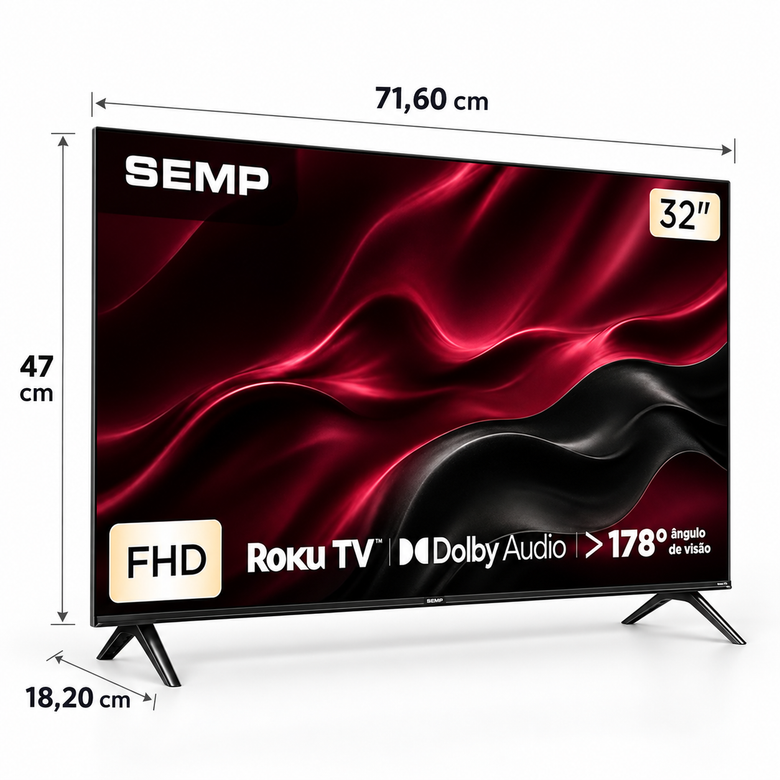 Smart TV Semp 32" Full HD Roku TV 32S42R
