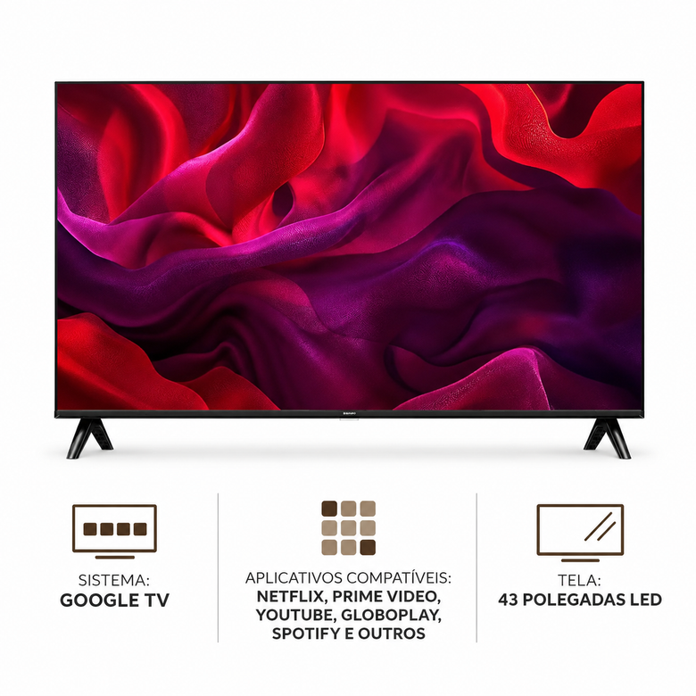 Smart TV Semp 43" Full HD Google TV 43S42