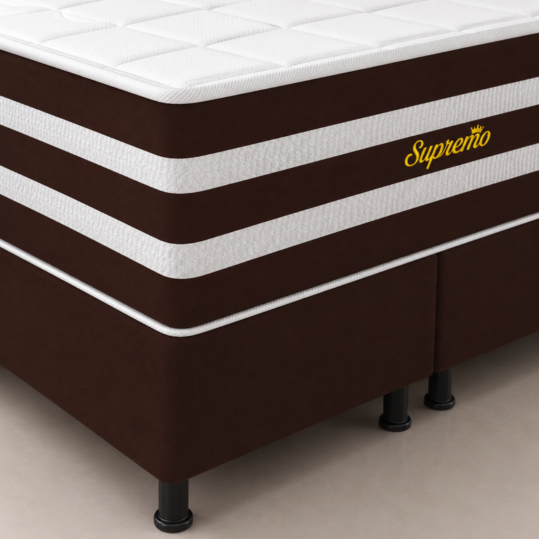 Cama Box Queen (Colchão + Base) 158x198 Supremo Bacetto