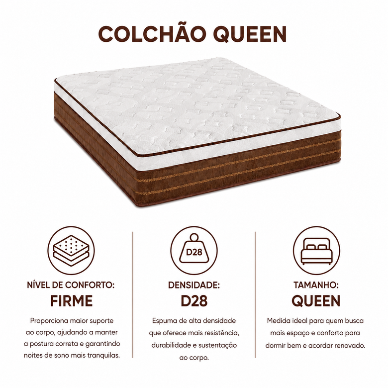 Colchão Queen D28 158x188 Molas Miracoil Intense Reconflex