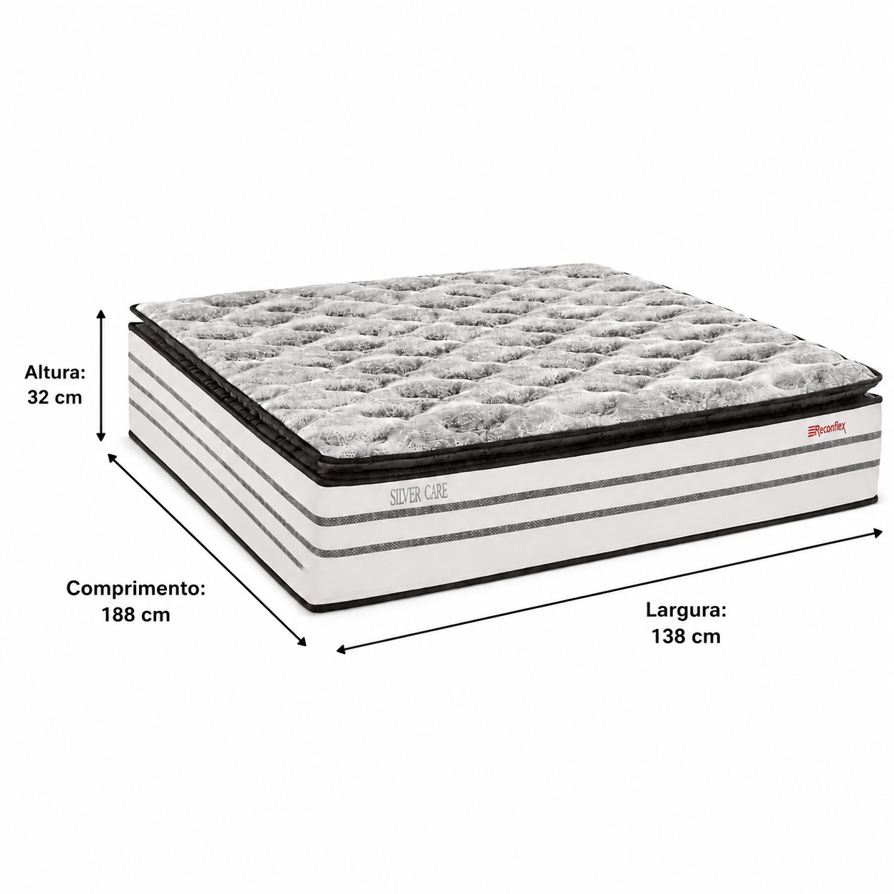 Colchão Casal D26 188x138cm Silver Care Reconflex