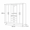 Guarda-Roupa Solteiro 4 Portas com Espelho 3 Gavetas Capri Moval