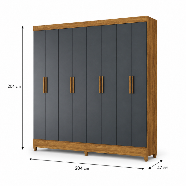 Guarda-Roupa Casal 8 Portas 2 Gavetas Marajó Moval
