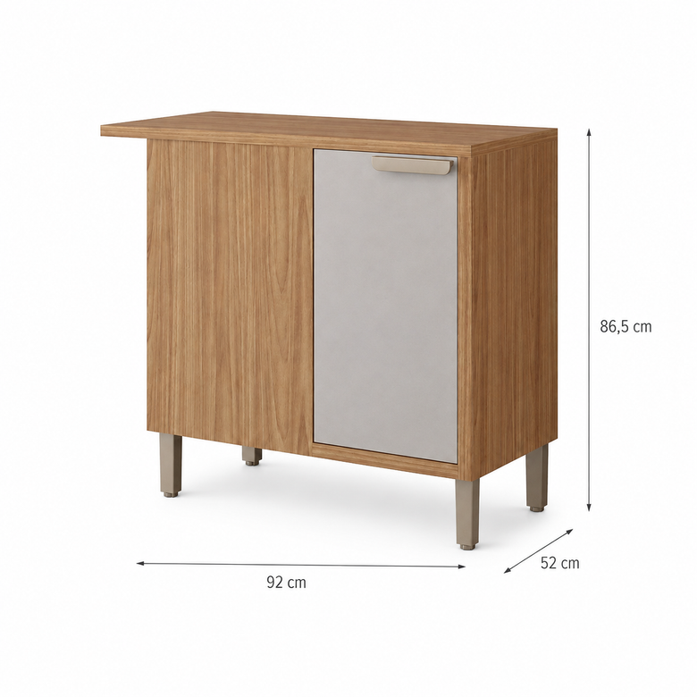 Balcão de Canto 100% MDF 1 Porta 92cm Eloíse MGM