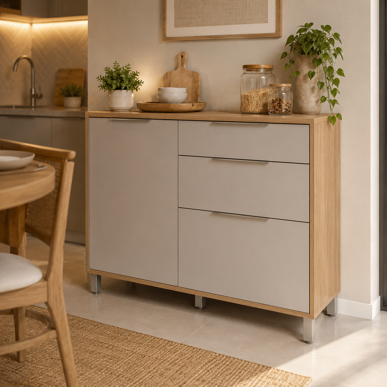 Balcão de Cozinha 120cm 1 Porta 3 Gavetas Marquesa Nesher
