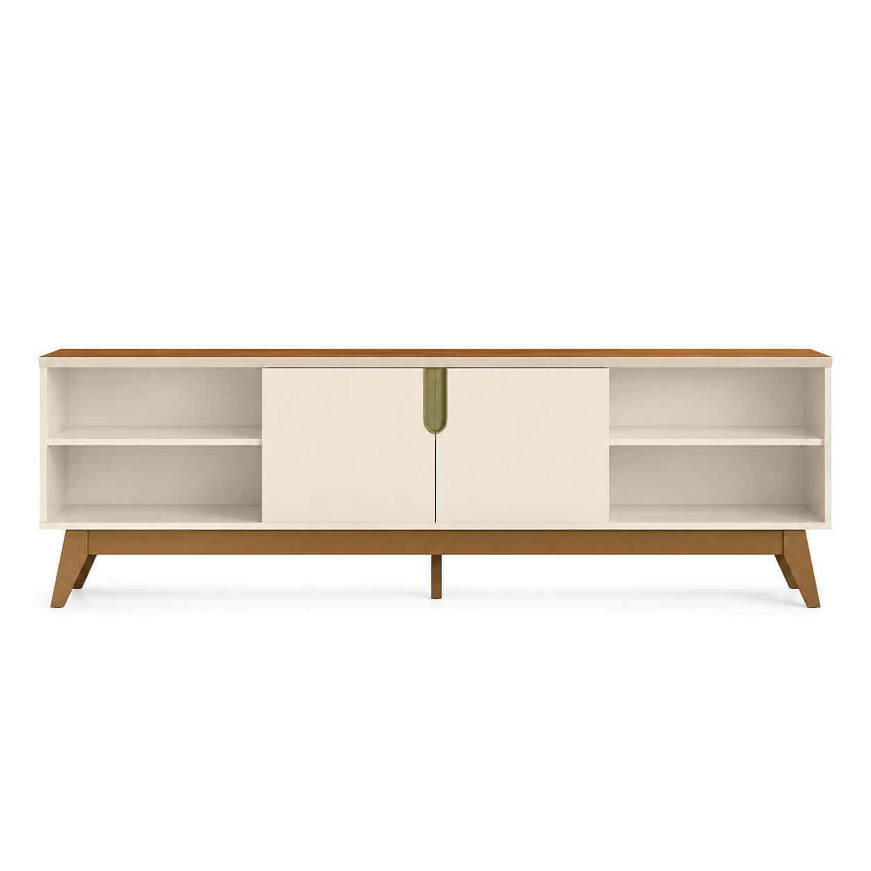 Rack Para Tv Até 75" Campinas Mobler - OFF WHITE/CANELA