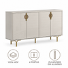 Buffet Aparador 100% MDF 4 Portas Marsala Lukaliam