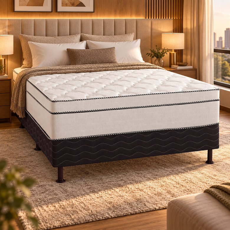 Cama Box Casal Conjugada 138x188cm New Double Flex Reconflex
