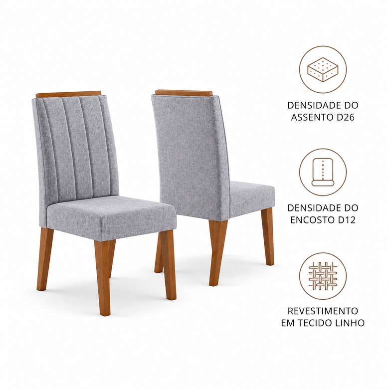 Conjunto 2 Cadeiras Safira Viero Movéis