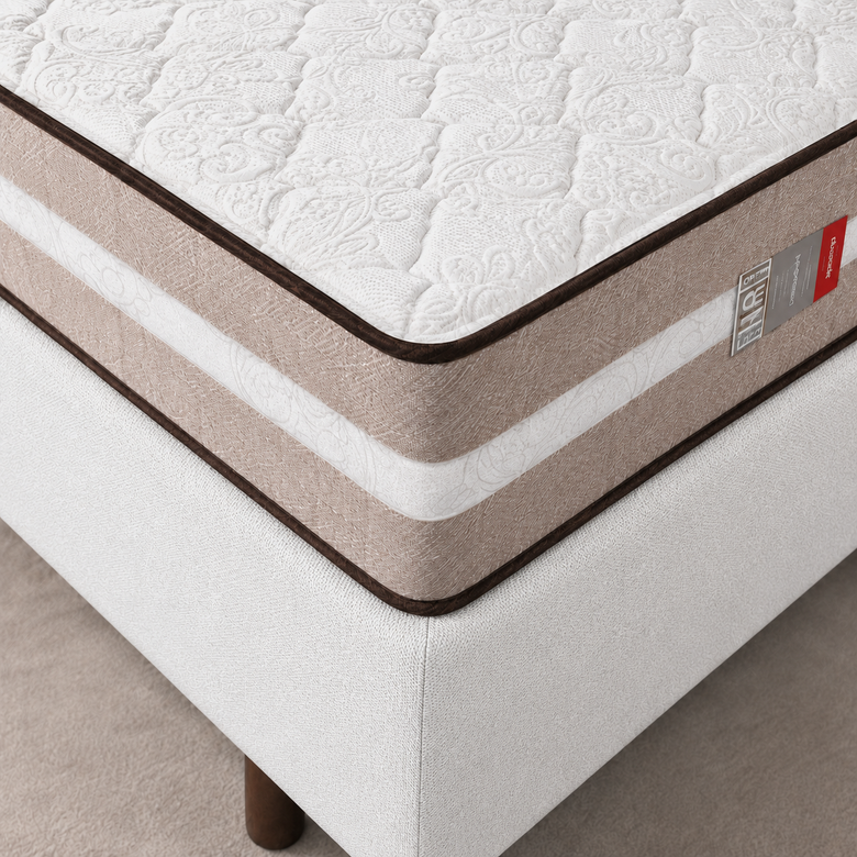 Cama Box Casal (Colchão + Base) 138x188 Ortopédico Gold Premium Reconflex