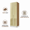 Cristaleira 100% MDF 2 Portas Vidro Reflecta Nesher