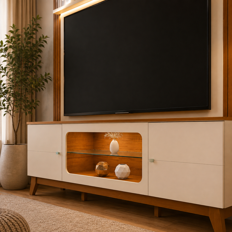Home Para Tv Até 70" Com LED Maceió Mobler