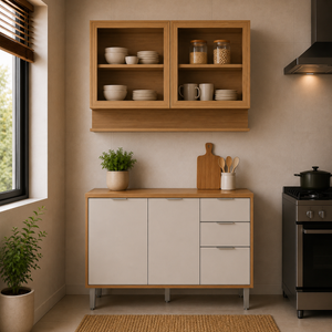 Cozinha Compacta MDF 5 Portas 2 Gavetas Colors Kits Paraná