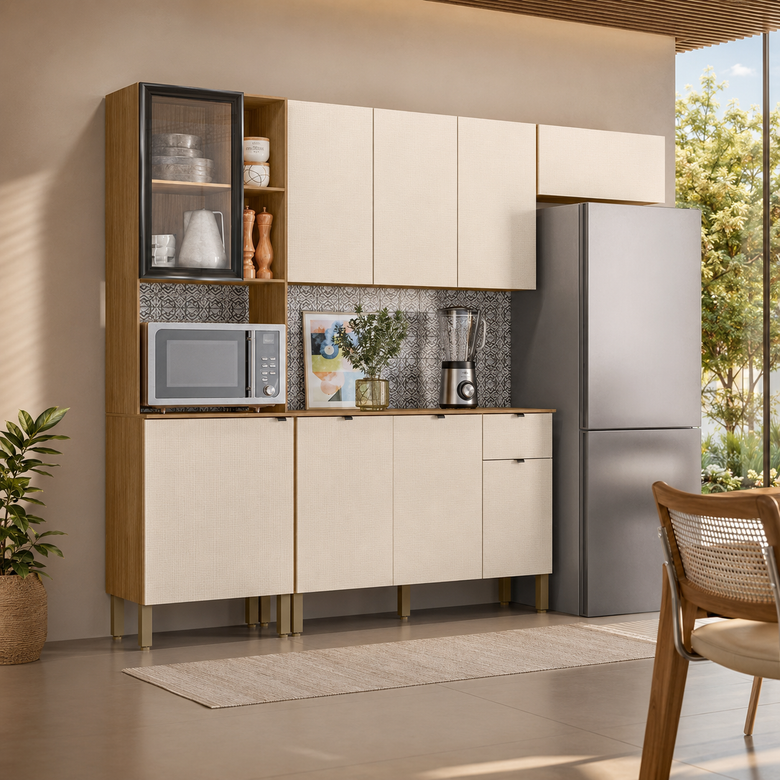 Cozinha Modulada 100% MDF 9 Portas 1 Gaveta Vert Plus Kits Paraná