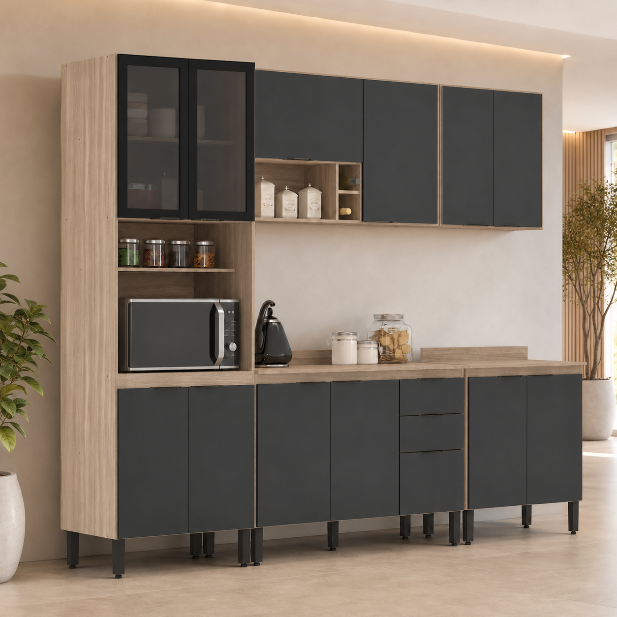 Cozinha Modulada 5 Peças 13 Portas 2 Gavetas Firenze Demóbile