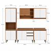 Cozinha Modulada 5 Peças 11 Portas 3 Gavetas Macadâmia Telasul