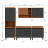 Cozinha Modulada 5 Peças 11 Portas 3 Gavetas Macadâmia Telasul