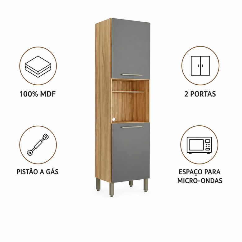 Paneleiro 100% MDF 2 Portas Carménère Ronipa