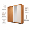 Guarda Roupa Casal 2 Portas de Correr com Espelho e 4 Gavetas 2.4 Flex Moviment Caemmun