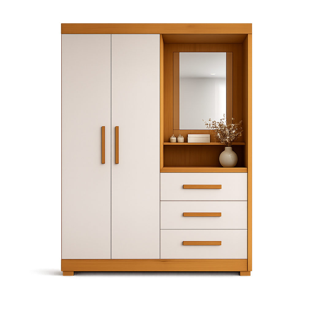 Guarda Roupa Solteiro 2 Portas 3 Gavetas Flex NT6020 Nótável Móveis - FREIJO