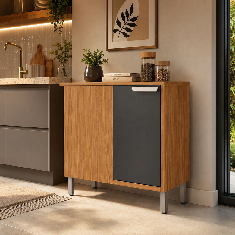 Balcão de Canto 100% MDF 1 Porta 92cm Eloíse MGM