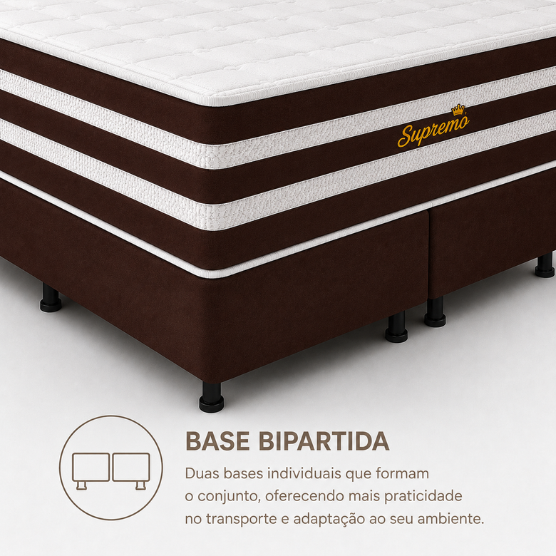 Cama Box Queen (Colchão + Base) 158x198 Supremo Bacetto