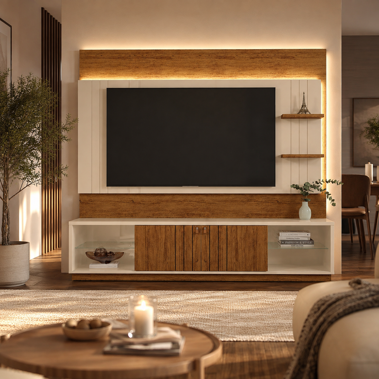 Home Para Tv até 60" Guaiba  2 Portas Com Led Mobler
