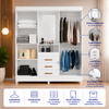 Guarda-Roupa Solteiro 4 Portas com Espelho 3 Gavetas Capri Moval