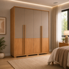 Guarda-Roupa Solteiro 100% MDF 4 Portas 3 Gavetas Francis Caemmun