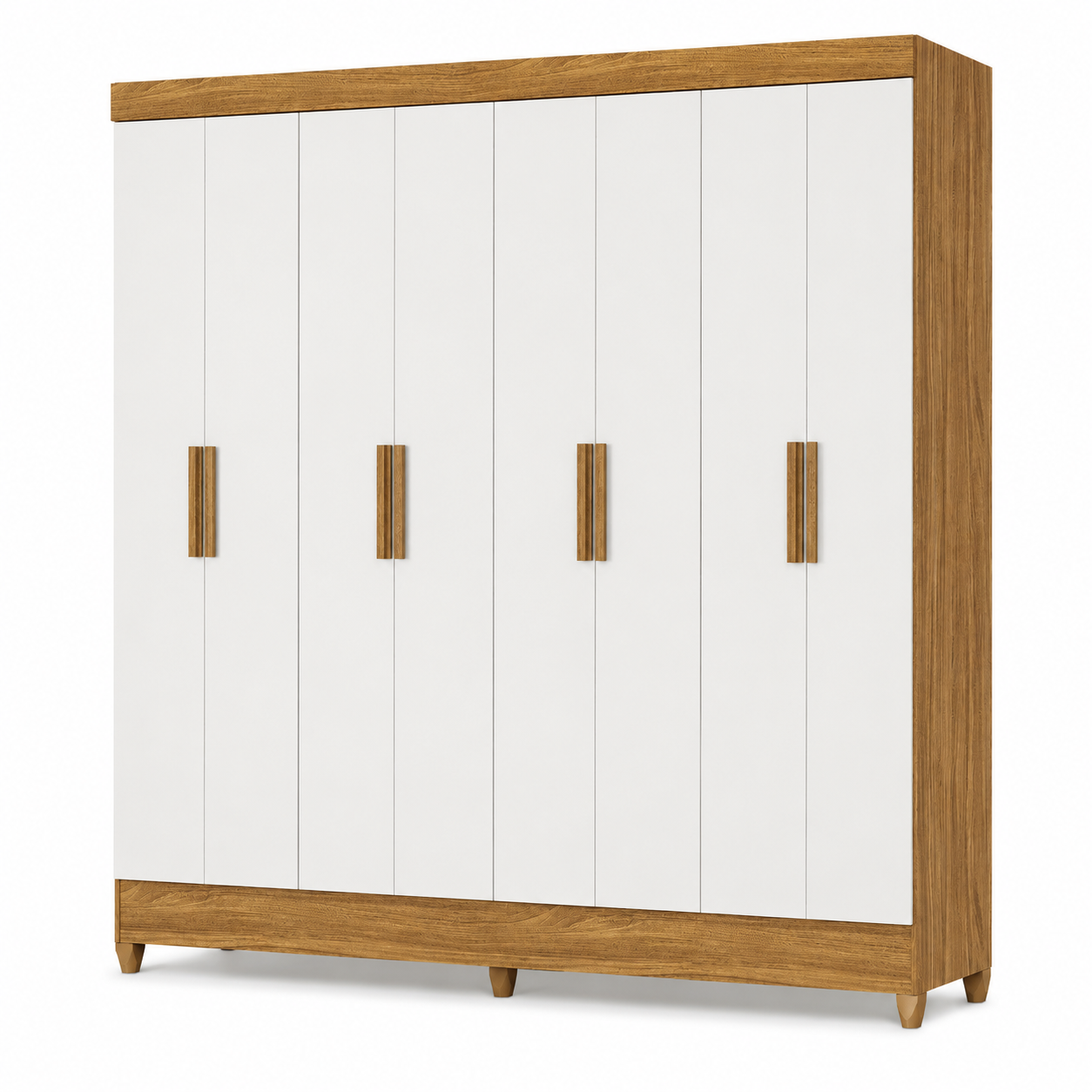 Guarda-Roupa Casal 8 Portas 2 Gavetas Marajó Moval - FREIJO/OFF WHITE