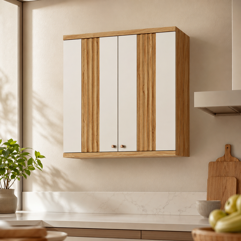 Armário Aéreo de Cozinha 2 Portas 80 Cm Canelado Sauvignon Ronipa