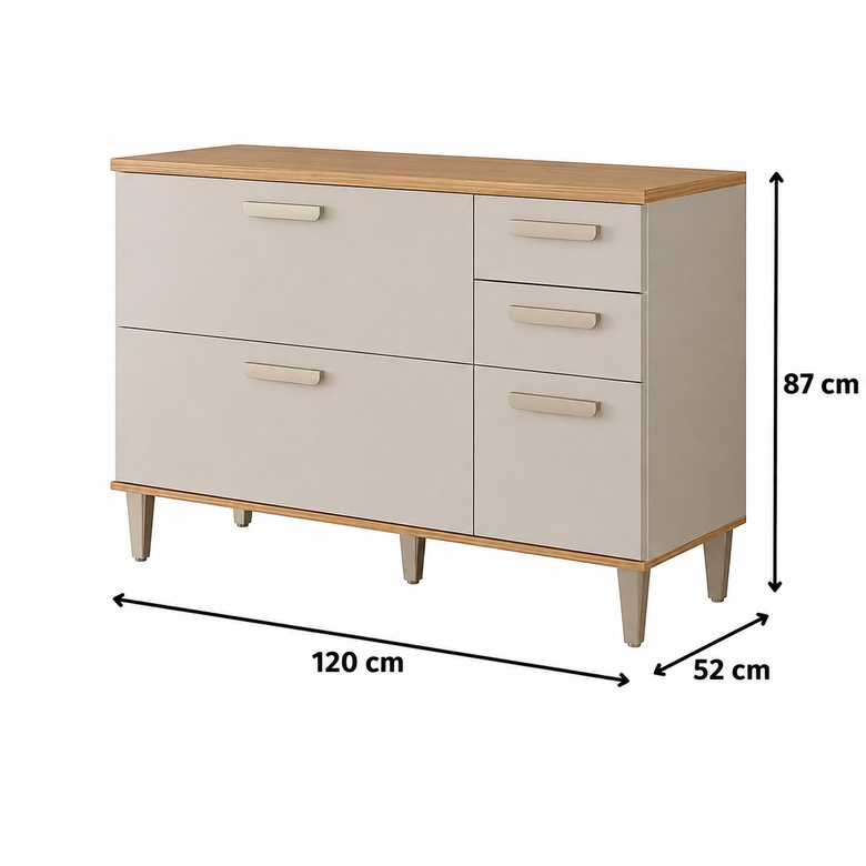 Balcão Bella 120cm 1 Porta Basculante 4 Gavetas MGM