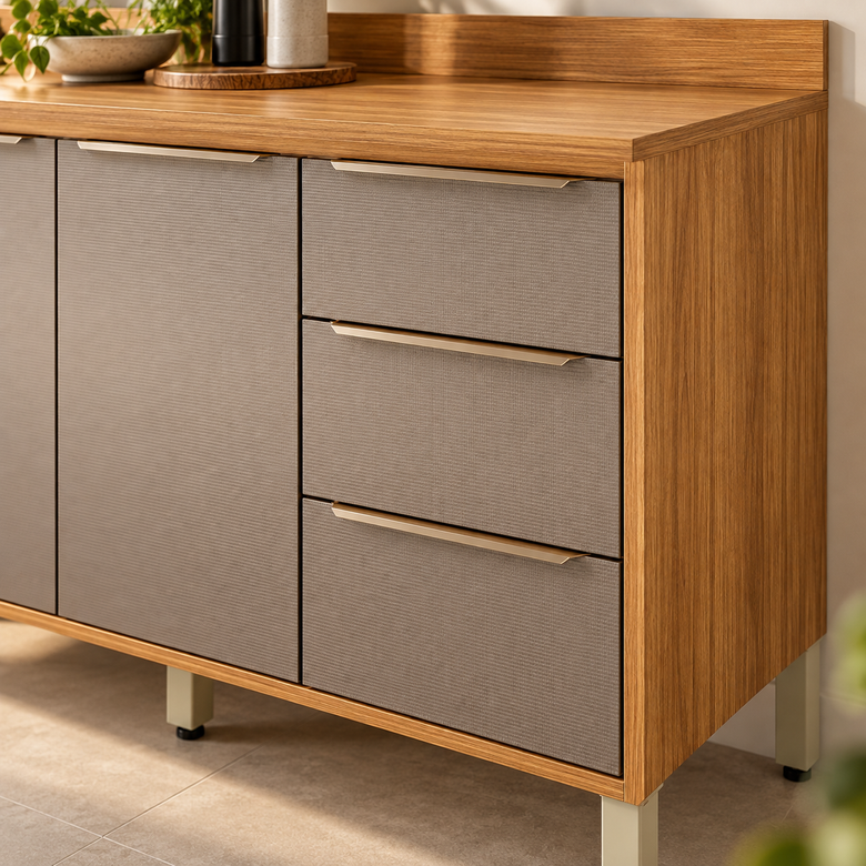 Balcão Para Cozinha 120cm 100% MDF Plena Demóbile