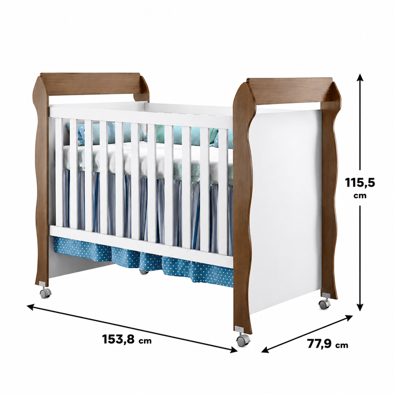 Berço 100% MDF Mireli Carolina Baby