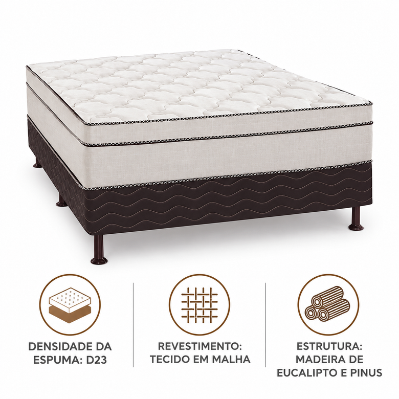 Cama Box Casal Conjugada 138x188cm New Double Flex Reconflex