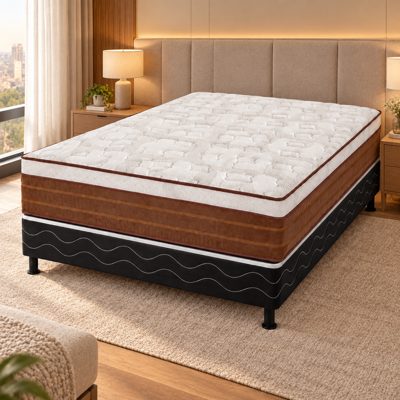 Cama Box Casal (Colchão + Base) 138x188cm Intense Reconflex