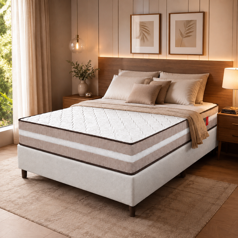 Cama Box Casal (Colchão + Base) 138x188 Ortopédico Gold Premium Reconflex