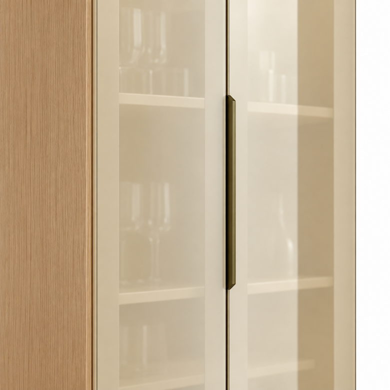 Cristaleira 100% MDF 2 Portas Vidro Reflecta Nesher