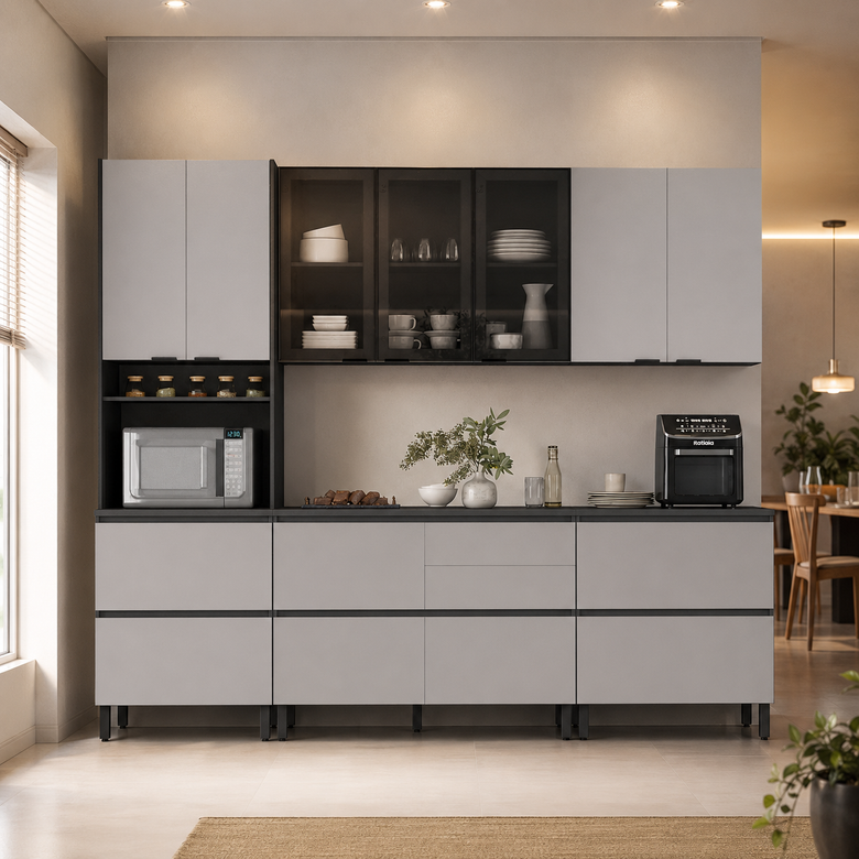 Cozinha Modulada 5 Peças 9 Portas 6 Gavetas Lumina Itatiana