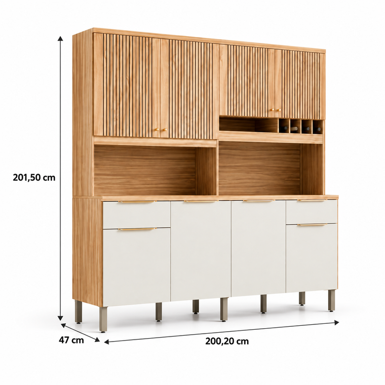 Cozinha Compacta 100% MDF 8 Portas 2 Gavetas Concord Ronipa