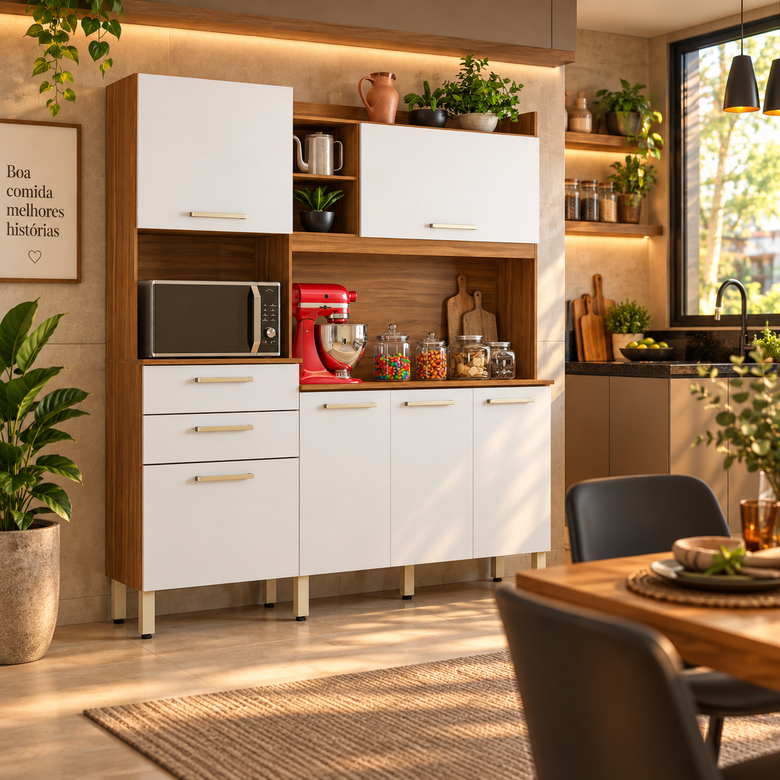 Cozinha Compacta 6 Portas 2 Gavetas Select Demóbile