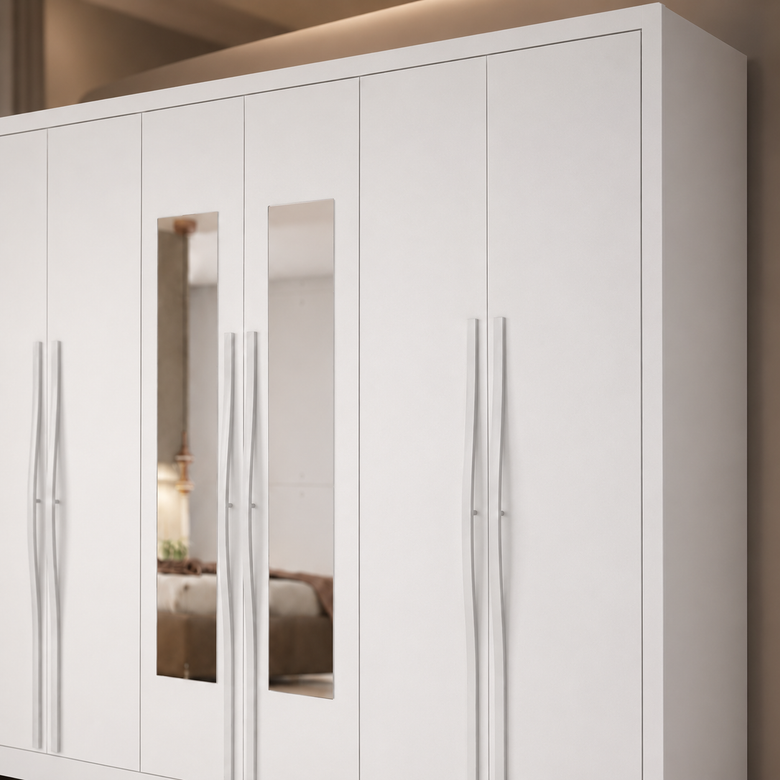 Guarda-Roupa Casal Robust com Espelho 6 Portas 6 Gavetas Novo Horizonte