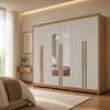 Guarda-Roupa Casal Robust com Espelho 6 Portas 6 Gavetas Novo Horizonte