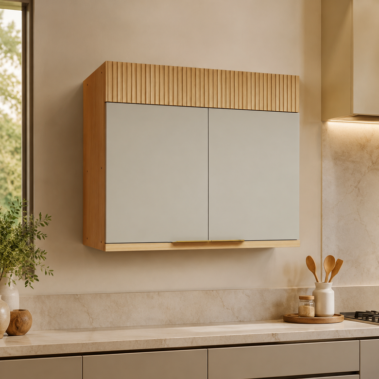 Armário Aéreo 100% MDF 2 Portas 80cm Realeza Nesher