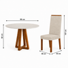 Conjunto Mesa de Jantar 90cm Redonda com 4 Cadeiras Livia Sonetto