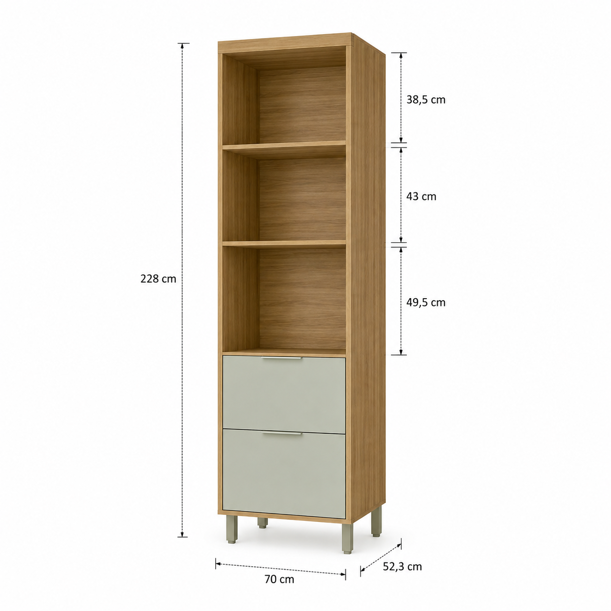 Paneleiro Torre Quente 2 Portas 2 Gavetas 70cm  Marquesa Nesher