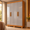 Guarda Roupa Solteiro 100% MDF 4 Portas 2 Gavetas Sergipe Bianchi