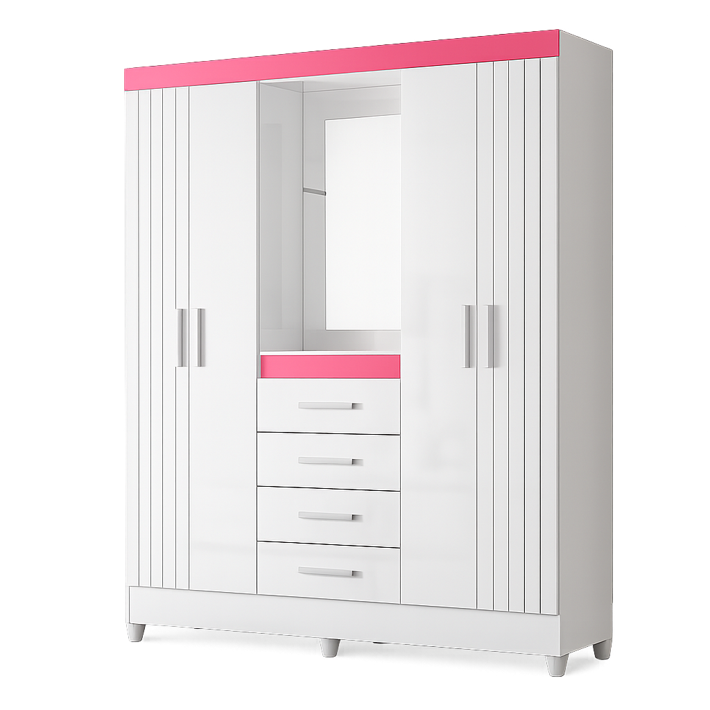 Guarda-Roupa Casal Atenas 4 Portas 4 Gavetas Moval