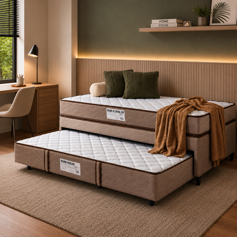 Cama Auxiliar 3 em 1 Real Plus 88cmx188cm Design