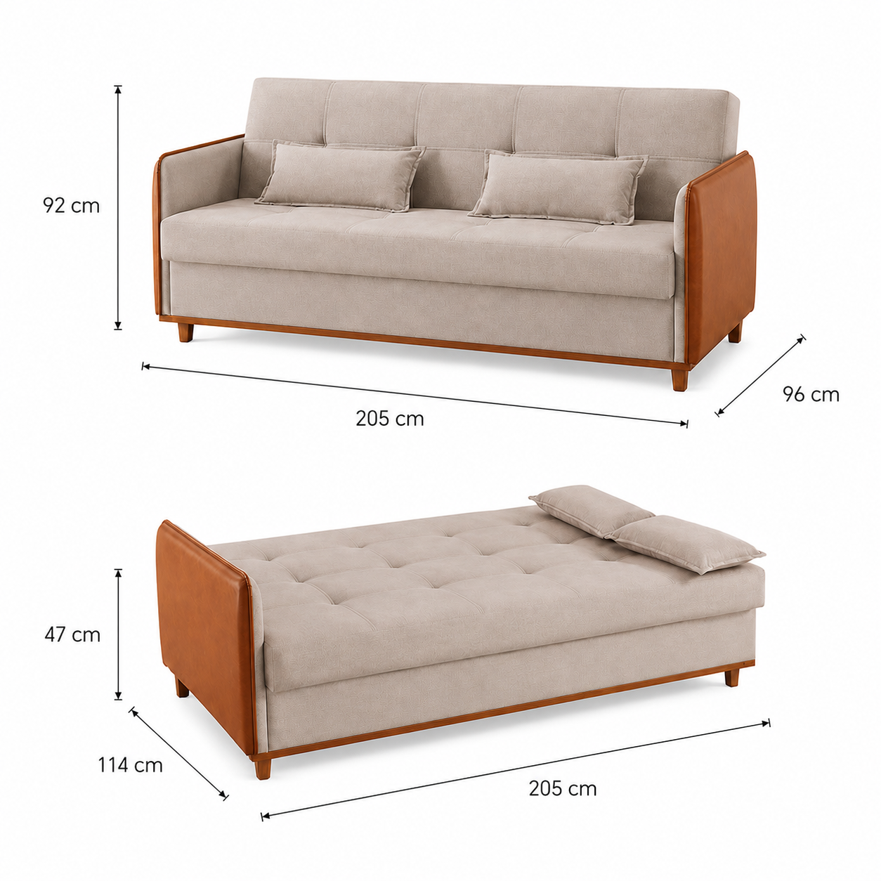 Sofá Cama Com Baú 3 em 1 D26 205x92 Ipanema Luxury
